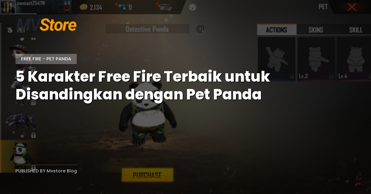 5 Karakter Free Fire Terbaik untuk Disandingkan dengan Pet Panda