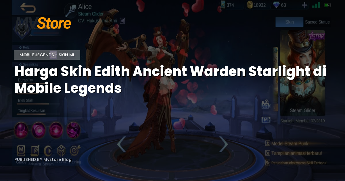 Harga Skin Edith Ancient Warden Starlight di Mobile Legends