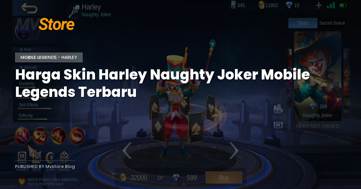 Harga Skin Harley Naughty Joker Mobile Legends Terbaru