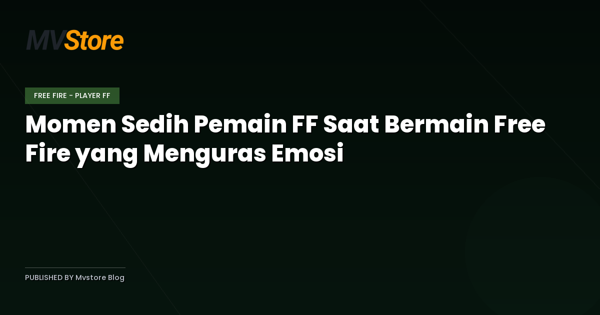 Momen Sedih Pemain FF Saat Bermain Free Fire yang Menguras Emosi