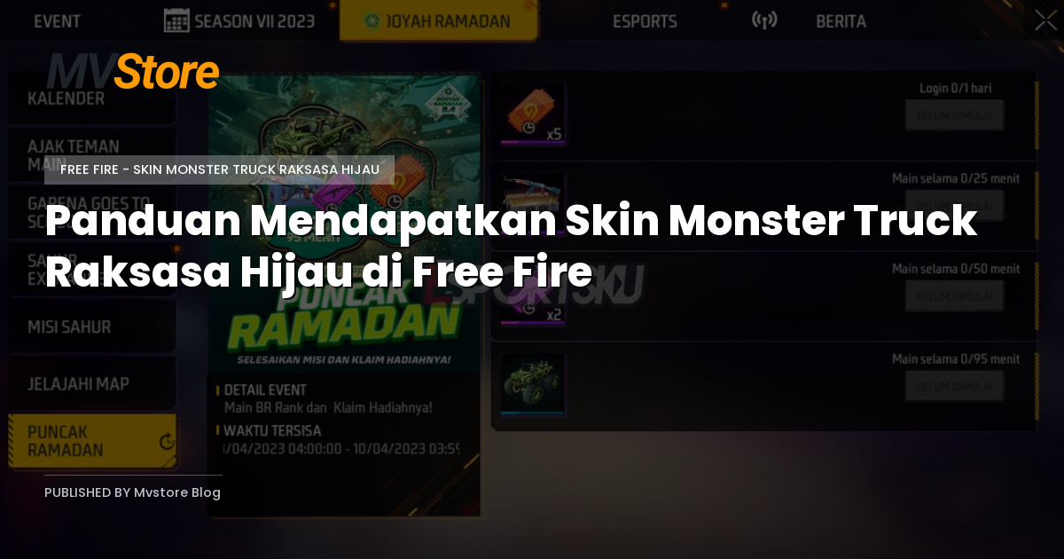 Panduan Mendapatkan Skin Monster Truck Raksasa Hijau di Free Fire
