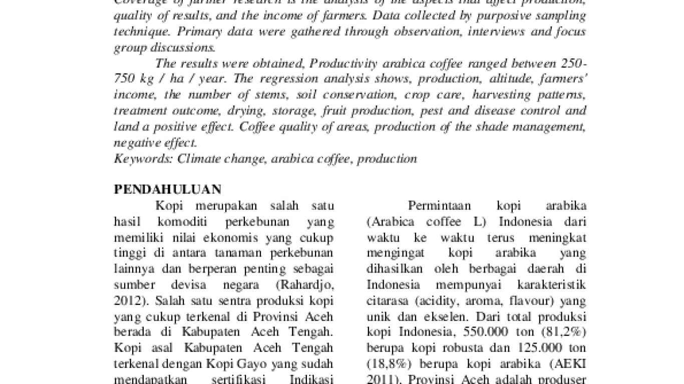 Kondisi kopi arabika Wonosalam di akhir tahun 2025 di tengah perubahan iklim